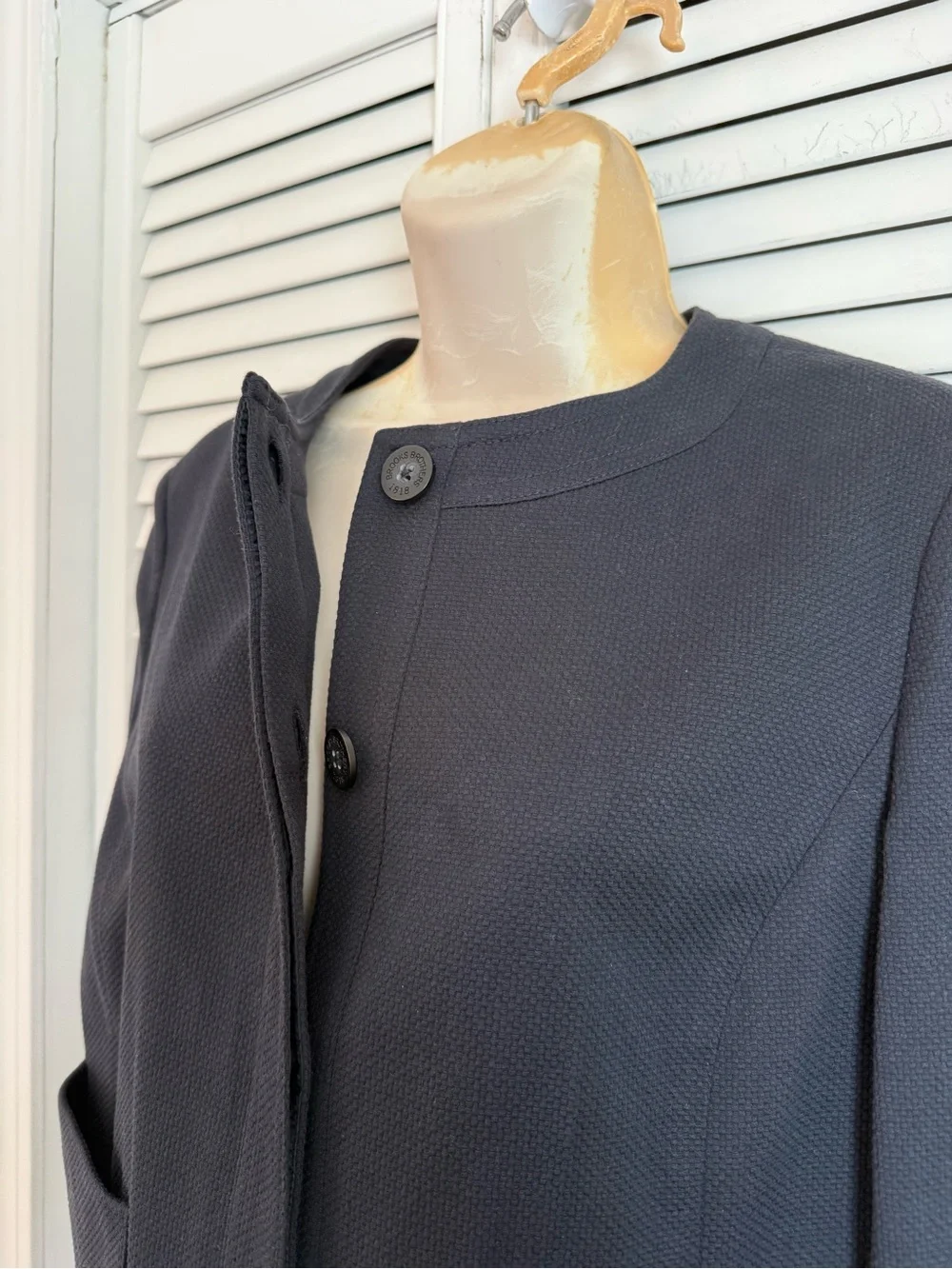 Brooks Brothers Textured Cotton Blazer Sweater Blazer Skirt Set Size 12 Career - Picture 5 of 16